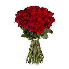 24 long stemmed red roses-